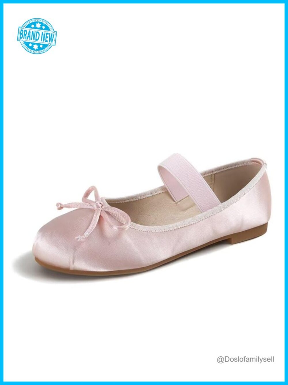 Satin Mary Jane Flats Round Toe Elastic Strap Memory Foam Cushion